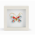 Elisabeth Hays Elisabeth Hays One of  Kind Red & Blue Multi Butterfly Shadow Box
