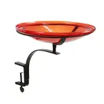 Achla Designs 14" Red Crackle Bird Bath - Rail Mount