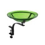 14" Fern Crackle Bird Bath - Rail Mount