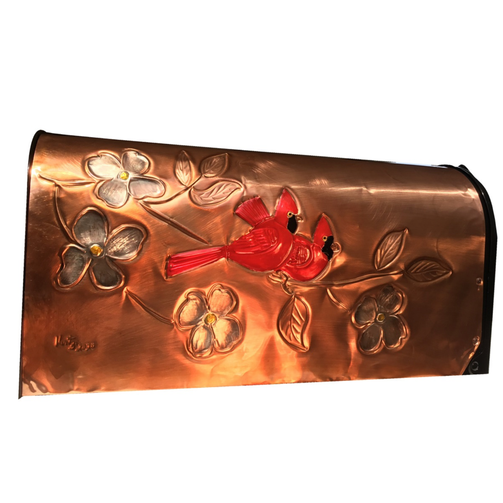 Copper Mailbox Round  Cardinal