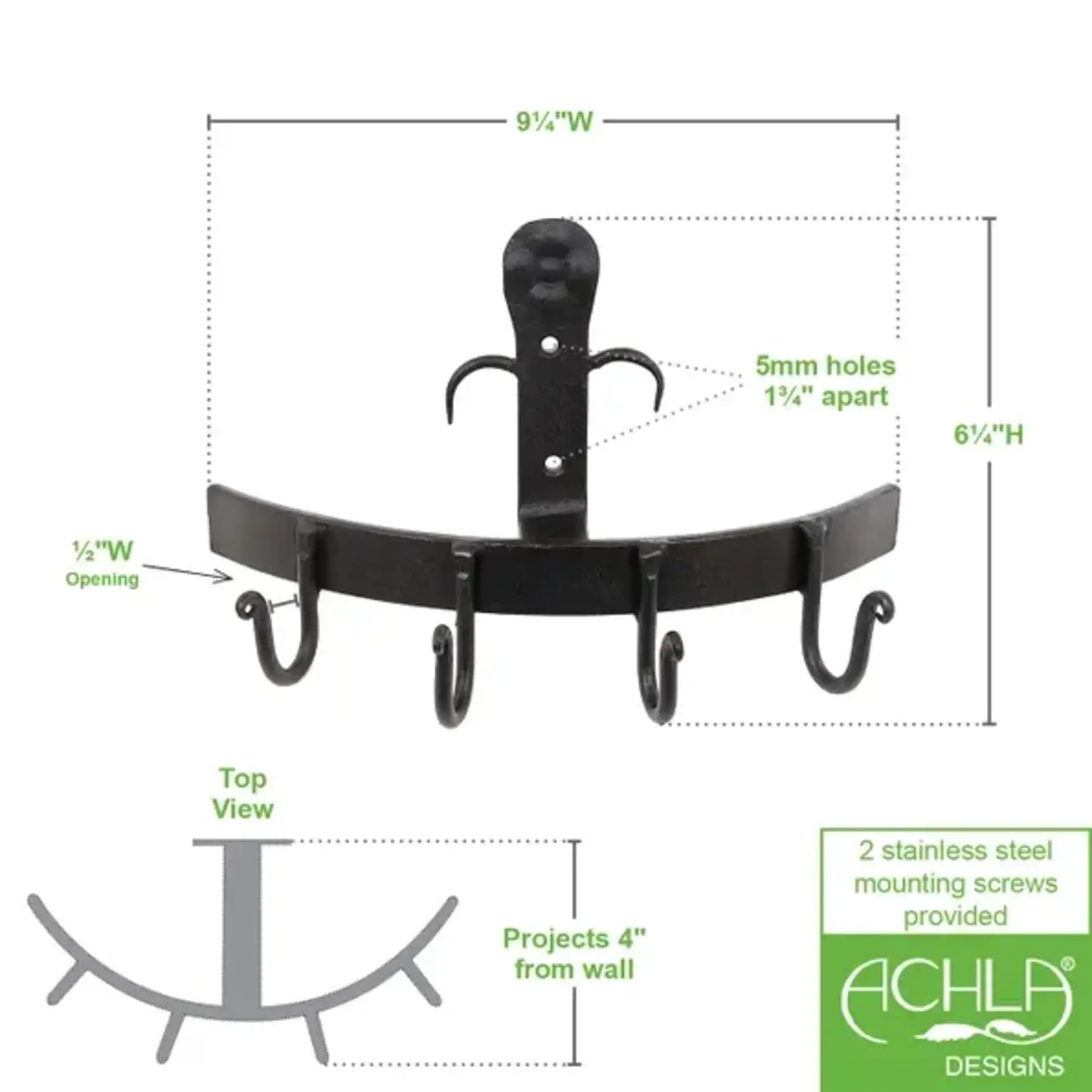 Achla Designs 4 Hook Iron Bracket