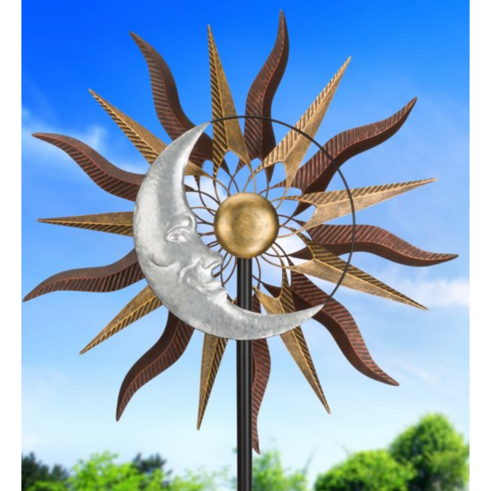Regal Art & Gift Sun  & Moon Wind Spinner 26"