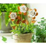 VivaStyle Garden Stake, Metal & Ceramic Flower Plant Pick