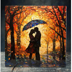 Peeping Toms Cabin Romantic Stained Glass Porcelain Tile