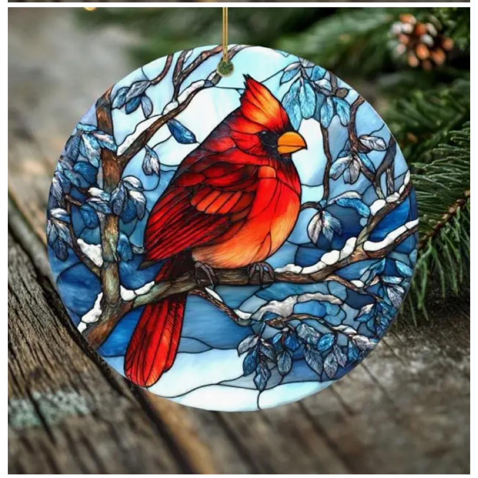 Peeping Toms Cabin Cardinal Christmas Ornament – Porcelain