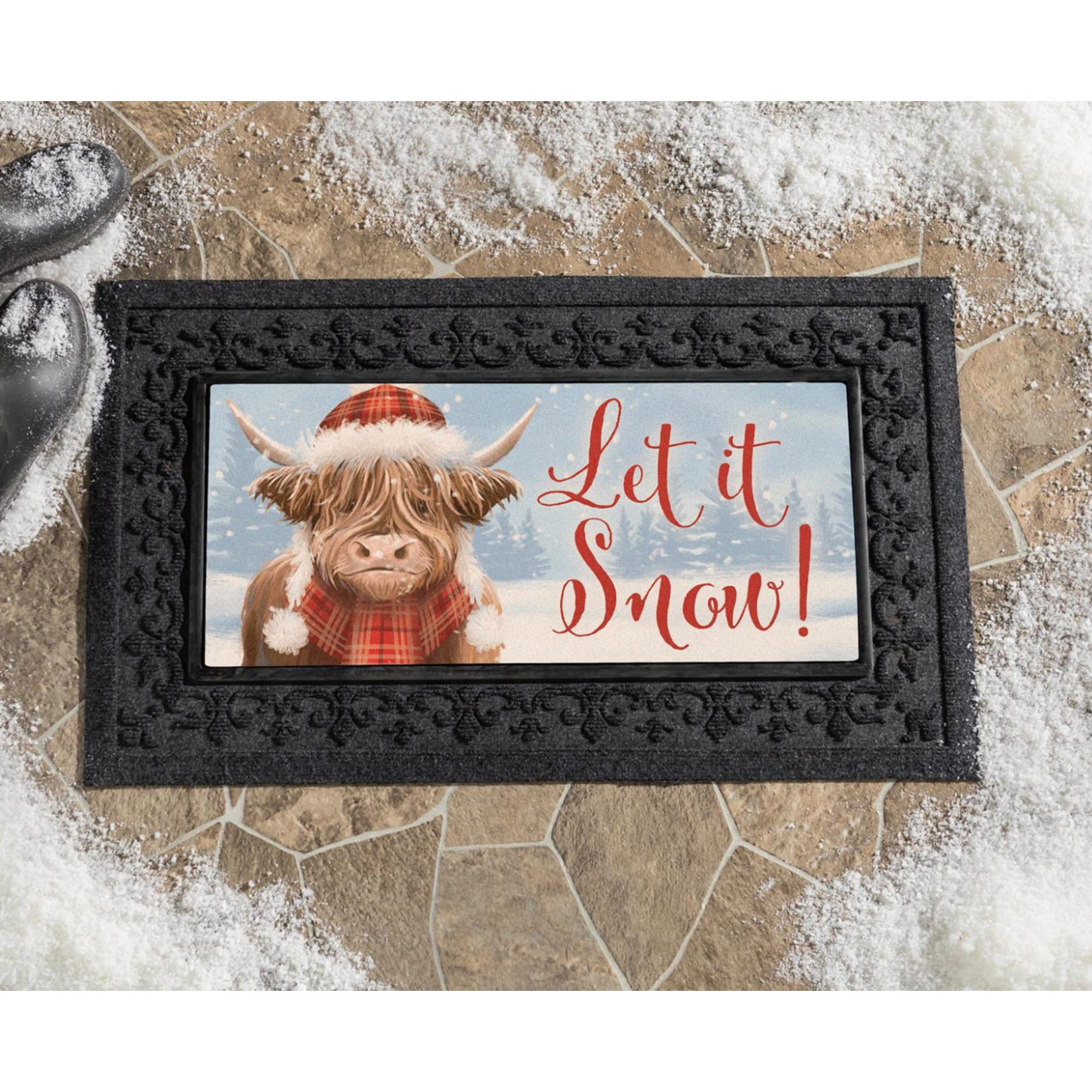Highland Cow Flocked Mat