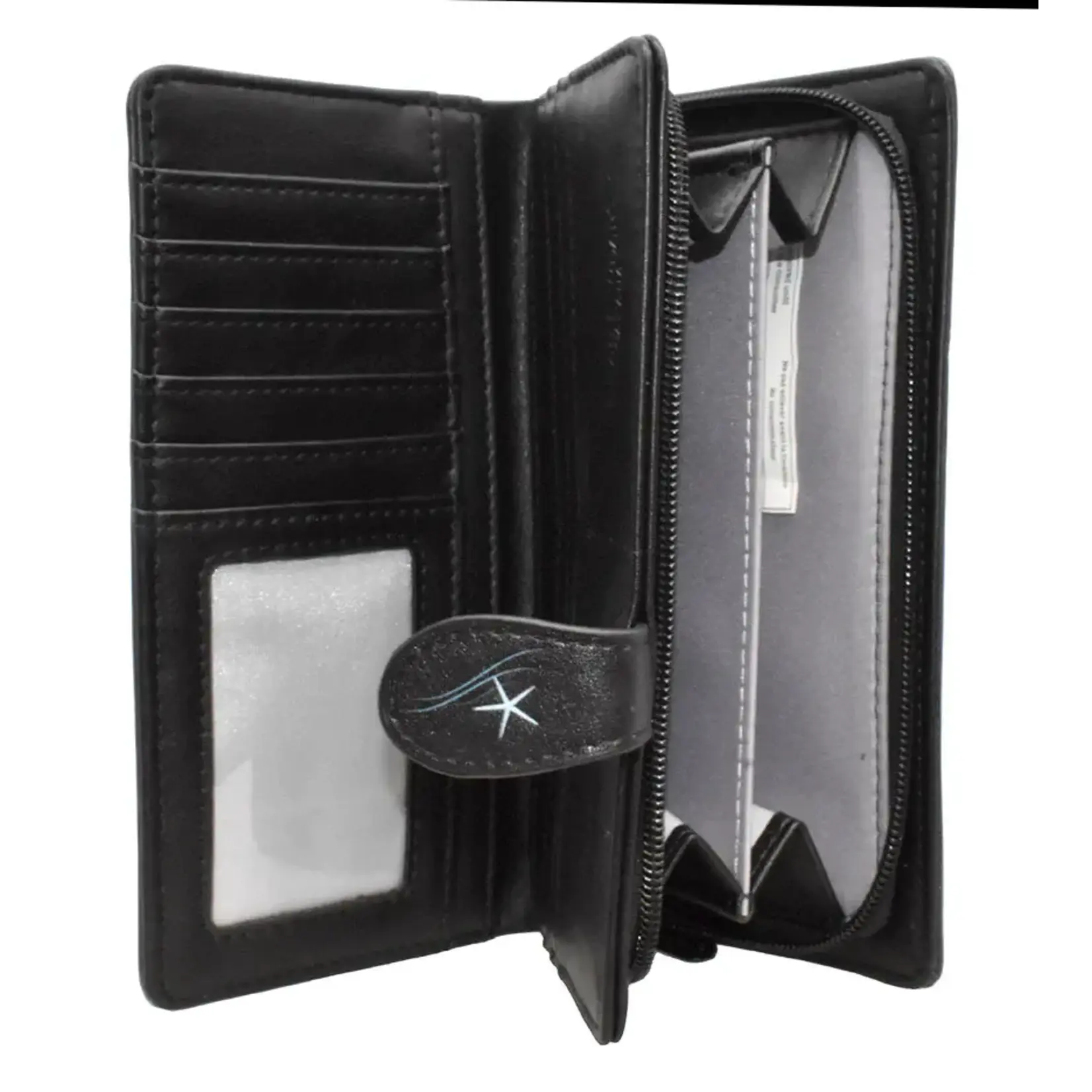 Shag Wear Whale School Small Wallet/Black/with Zipper