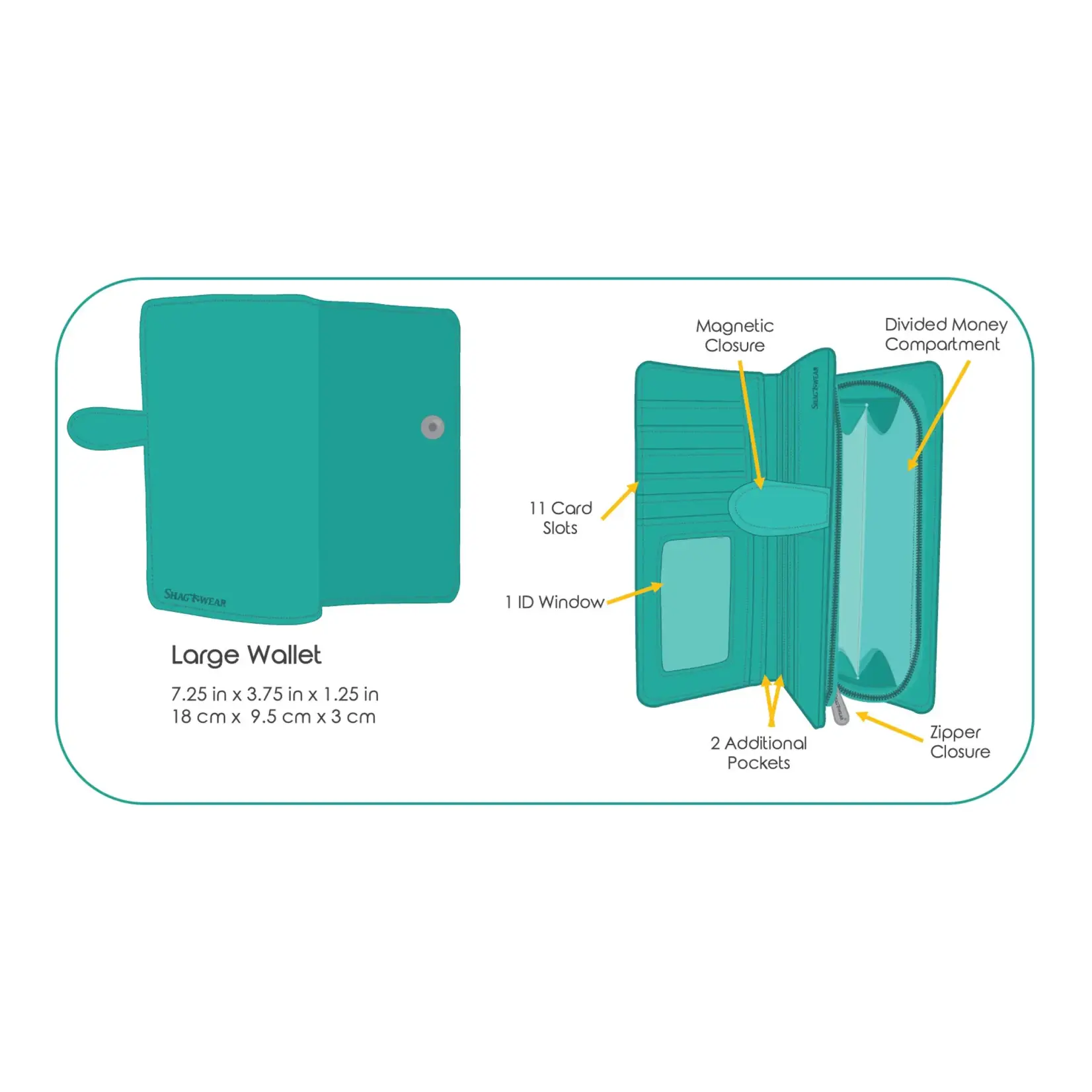 Shag Wear Whale School Small Wallet/Black/with Zipper