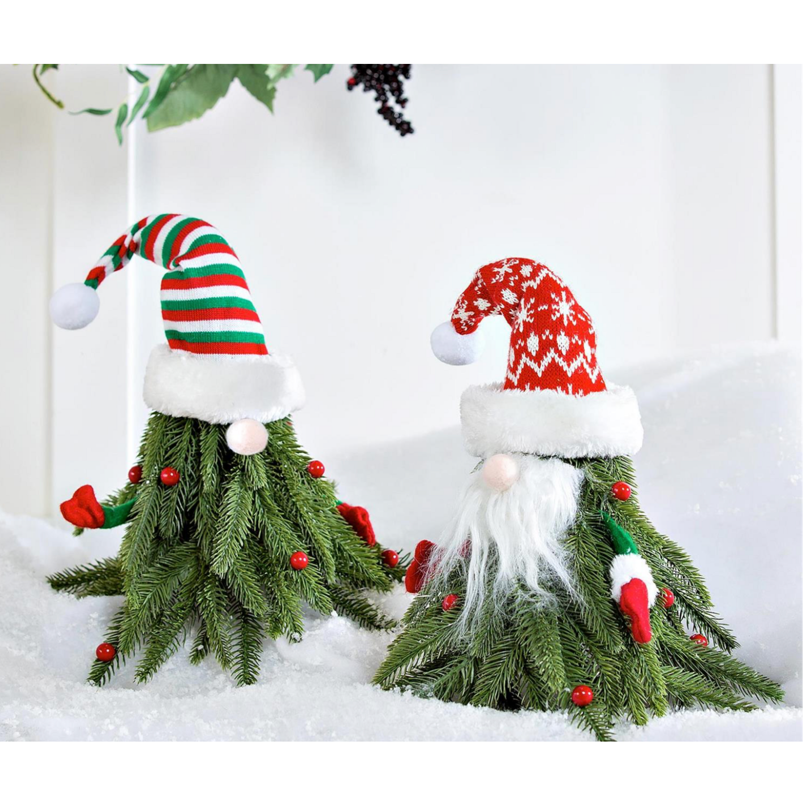 Gnome Table Decor Artificial  Pine 12"