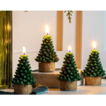 Shades of Green Tree Wax Candle Set of 4