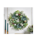 Shades of Green Wreath Artificial with Ornaments