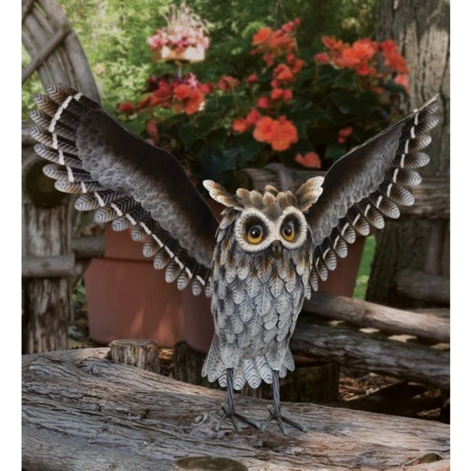 Regal Art & Gift Grey Horned Owl - Wings Up