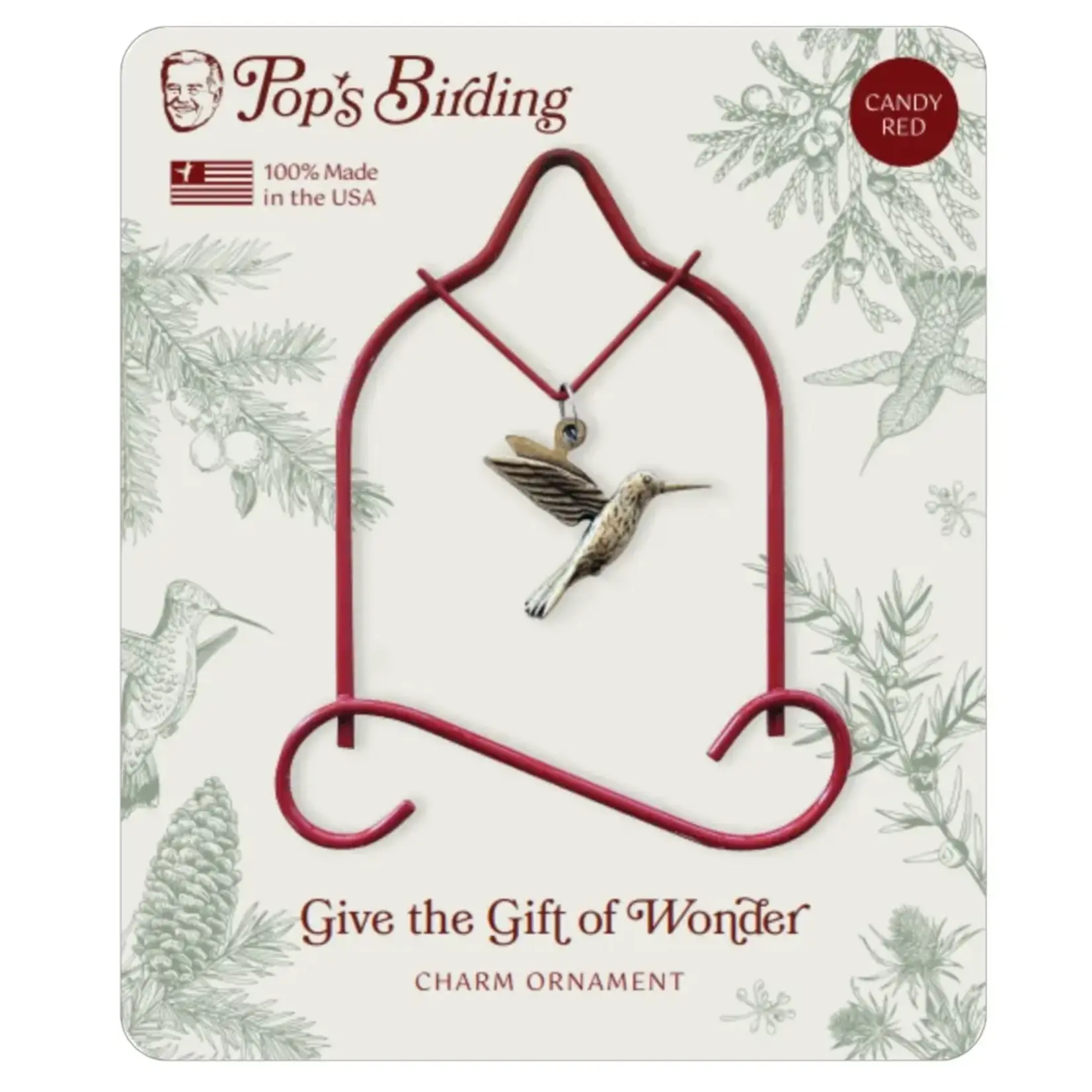 Pop's Hummingbird Swing Wonder Charm Ornament