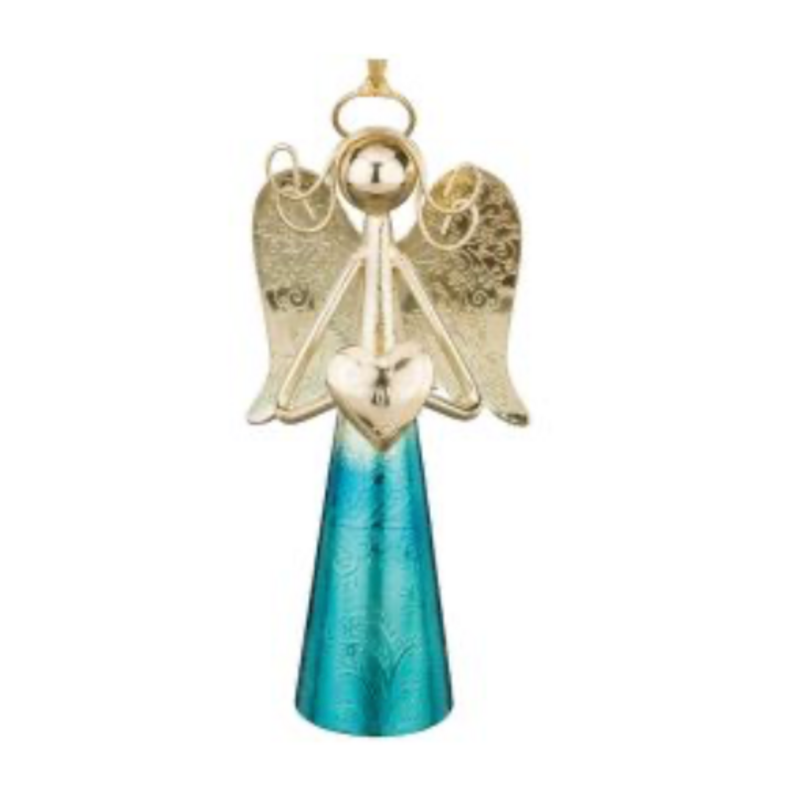Regal Art & Gift Gold Angel Bell 6"-Blue