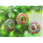 Bird Feeder, Mosaic Glass Fly Through Rainbow Portal, 6"