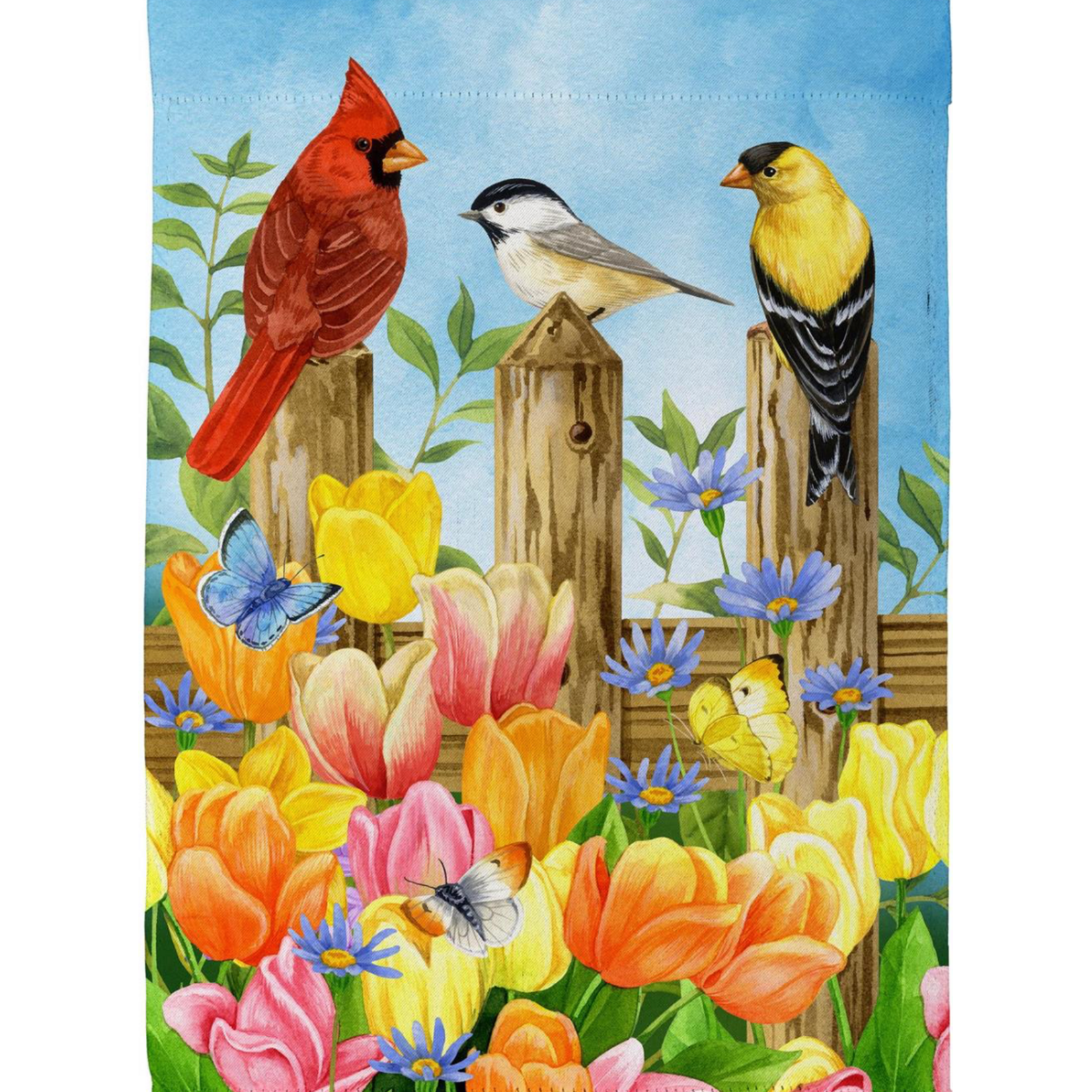 Spring Fence Friends Garden Flag