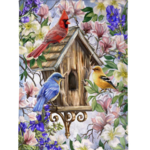 Spring Awakens Burlap Garden Flag