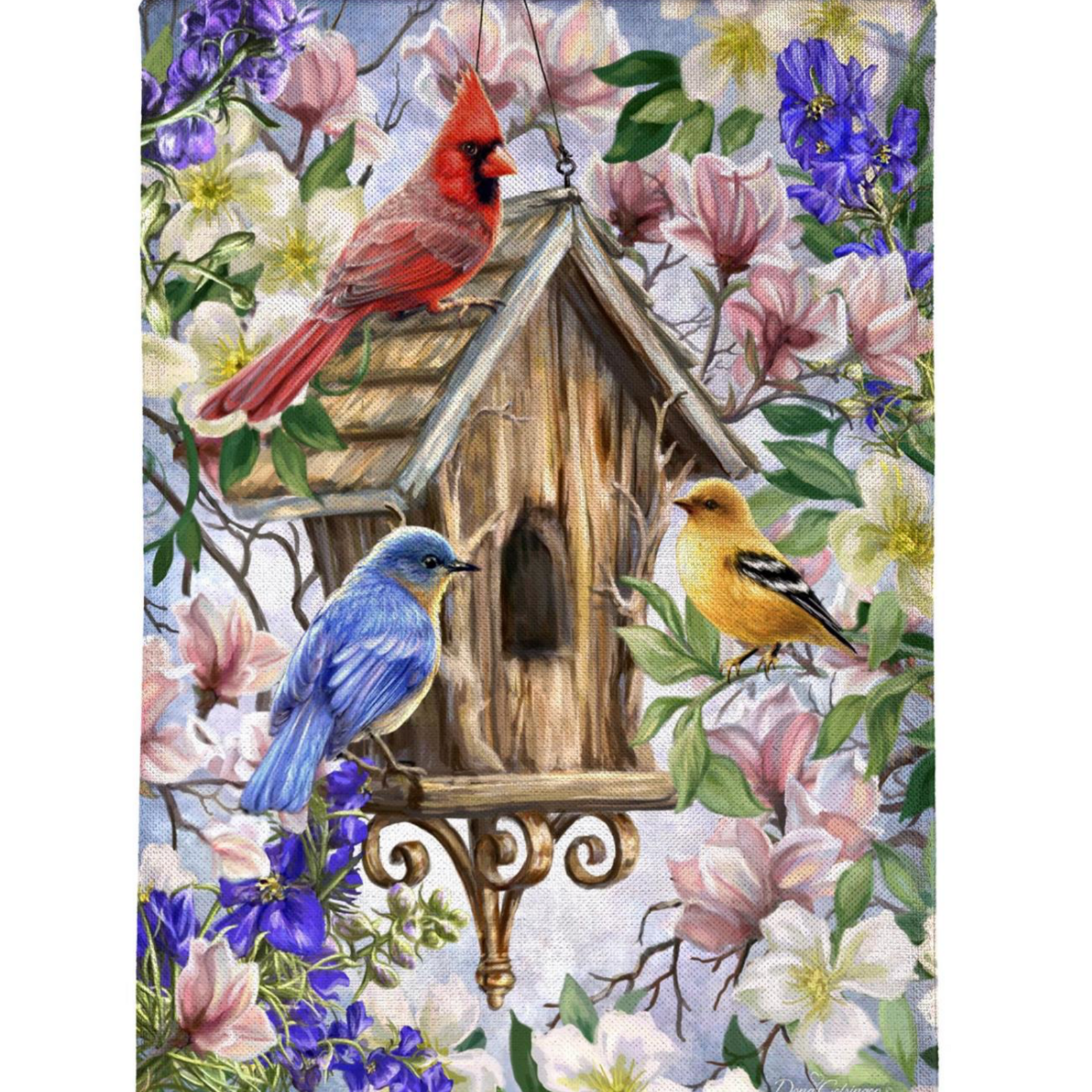 Spring Awakens Burlap Garden Flag