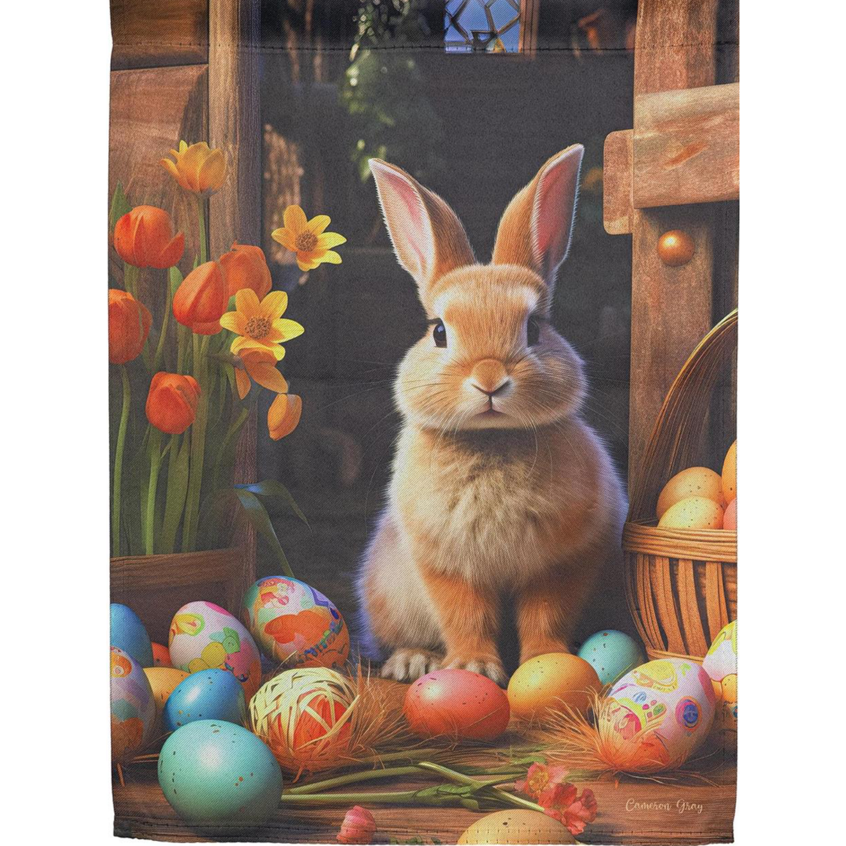 Hoppy Easter Suede Garden Flag