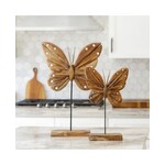 Eroded Teak Butterfly on Stand 20"
