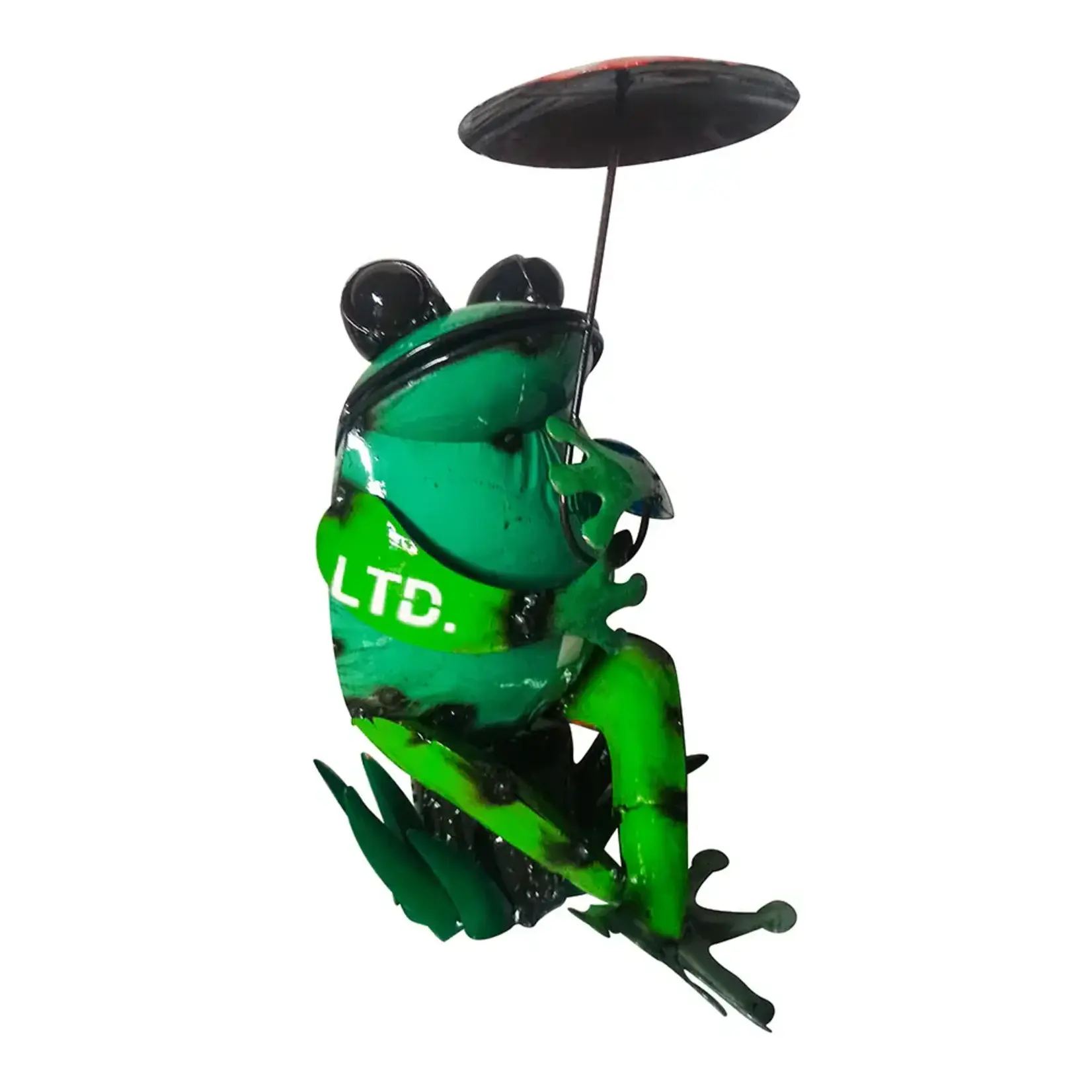 Think Outside Cross Legged Frog on Leaf