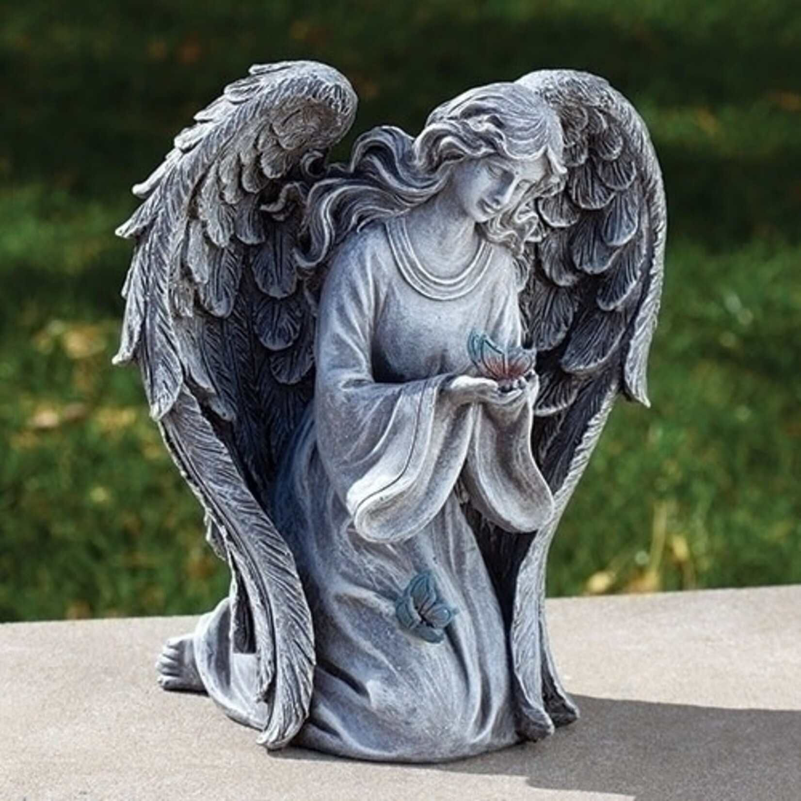 Angel W/Butterfly Statue Kneeling