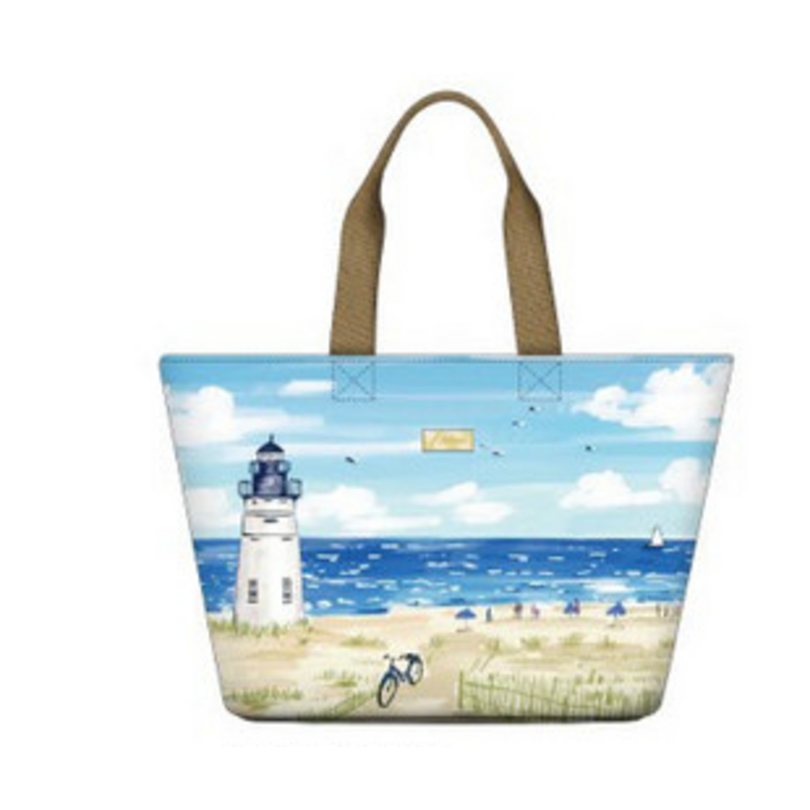Oeelinn Beach Lighthouse Tote Bag