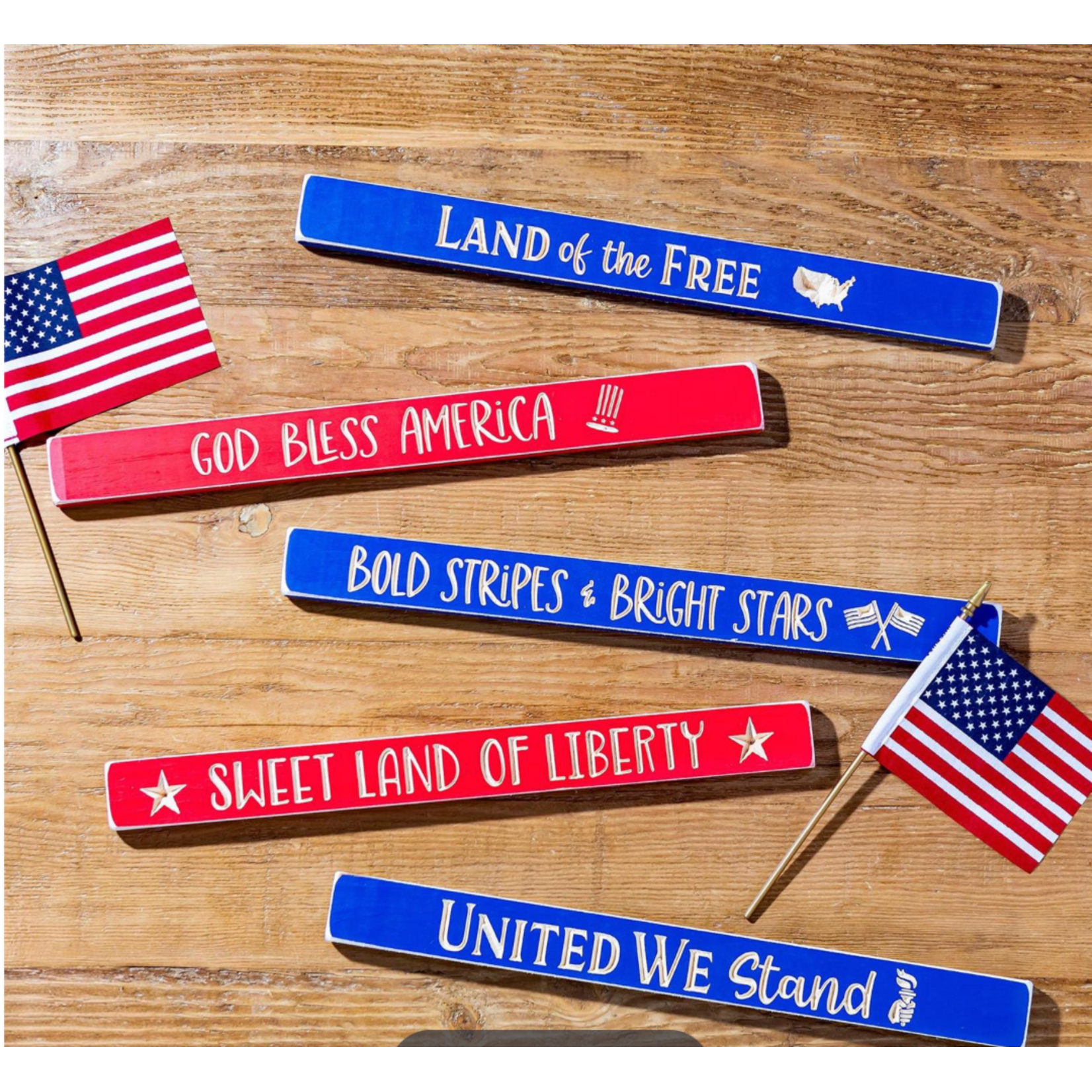 Patriotic Wood Signs 18"L