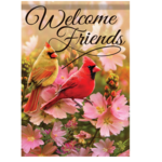 Cardinals & Flowers Garden Flag