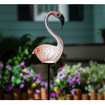 Glass Flamingo Solar Stake 22H