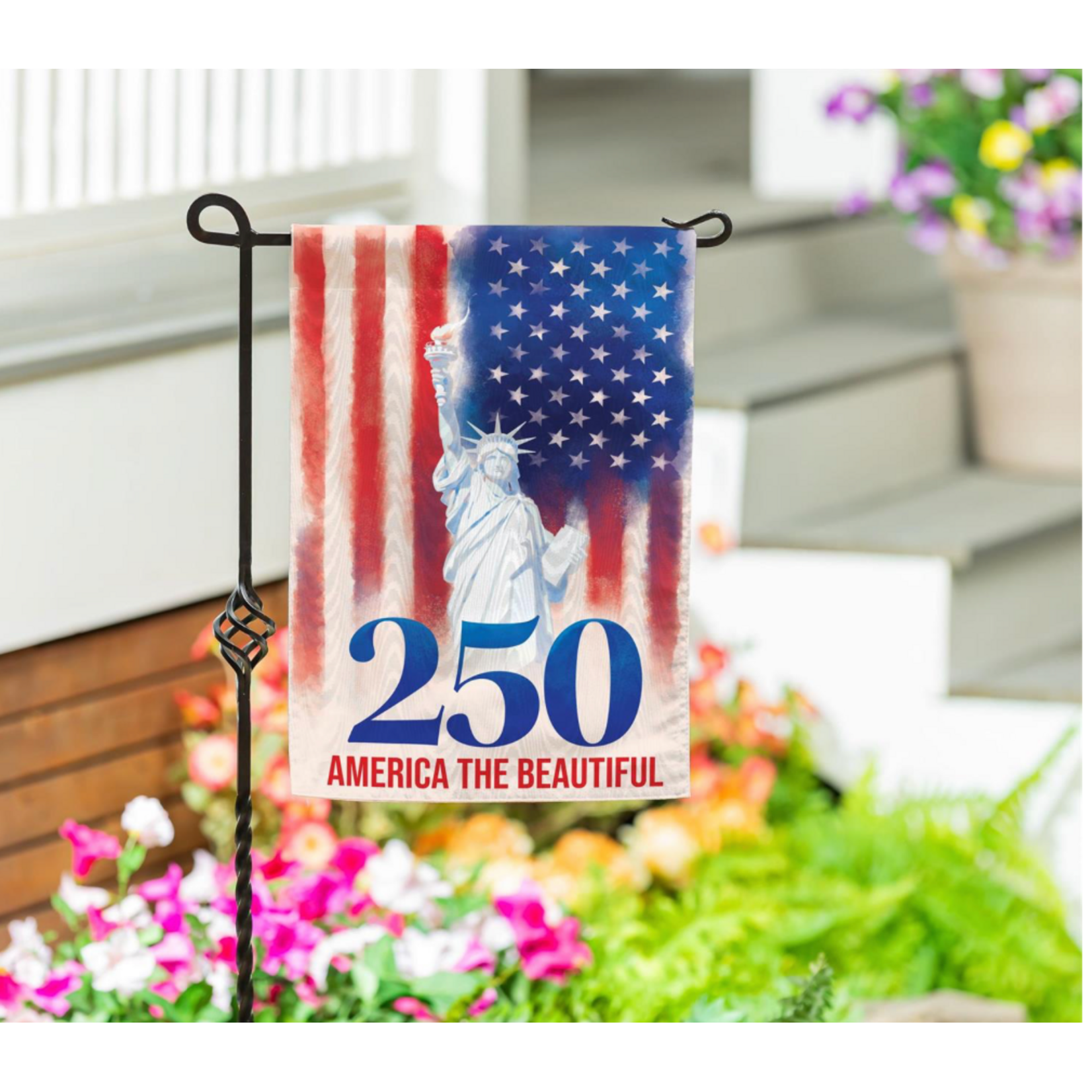 250th Anniversary America The Beautiful Moire Garden Flag