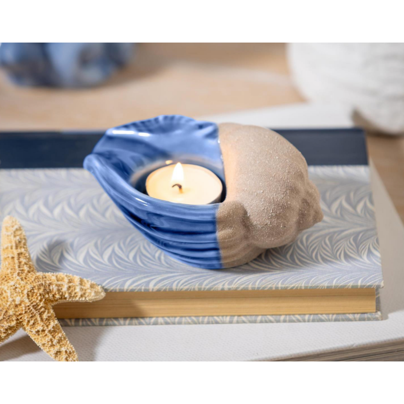 Coastal Candle Holder Blue