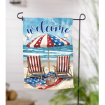 Patriotic  Paradise Suede Garden Flag