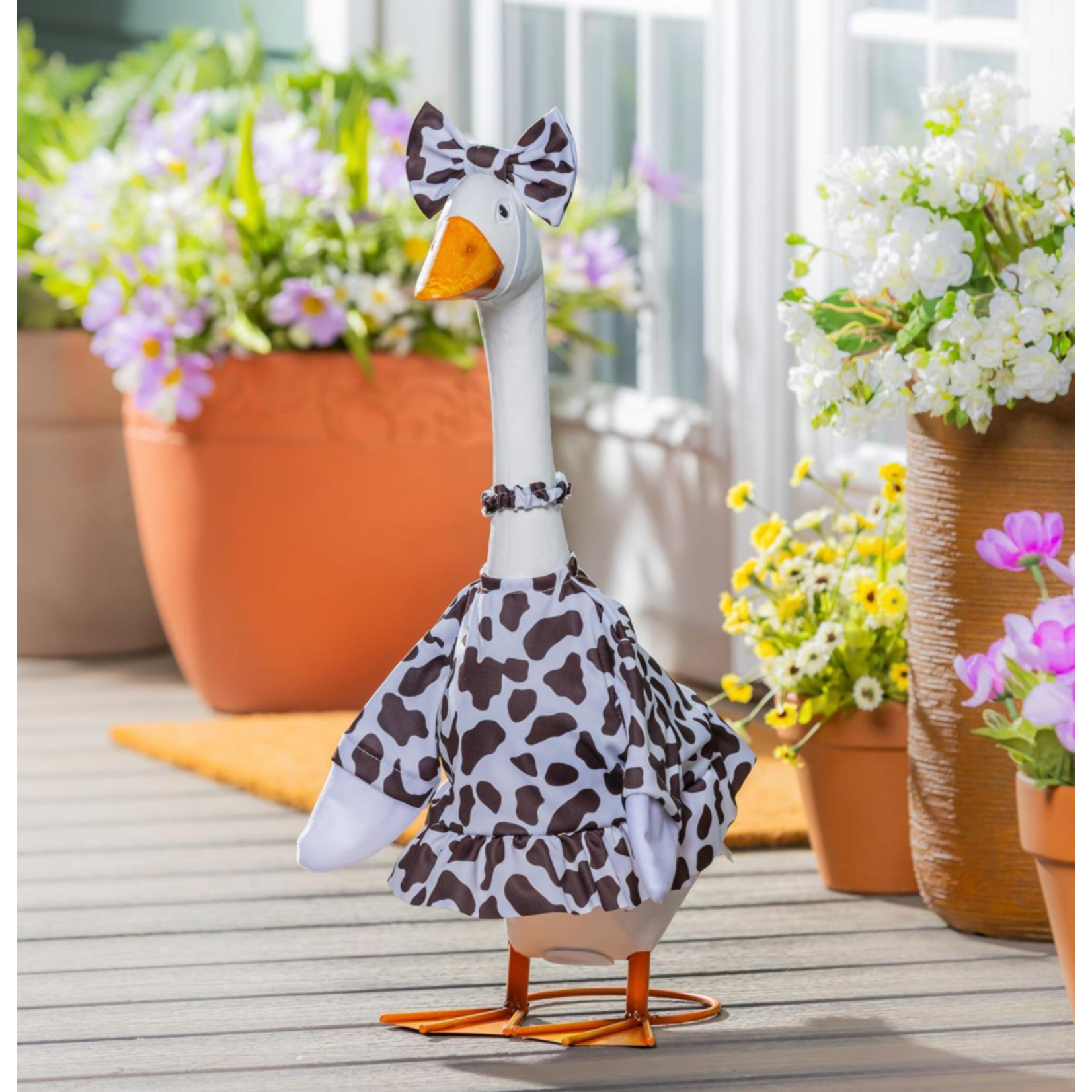 Porch Goose Outfit, Cow Print Gown