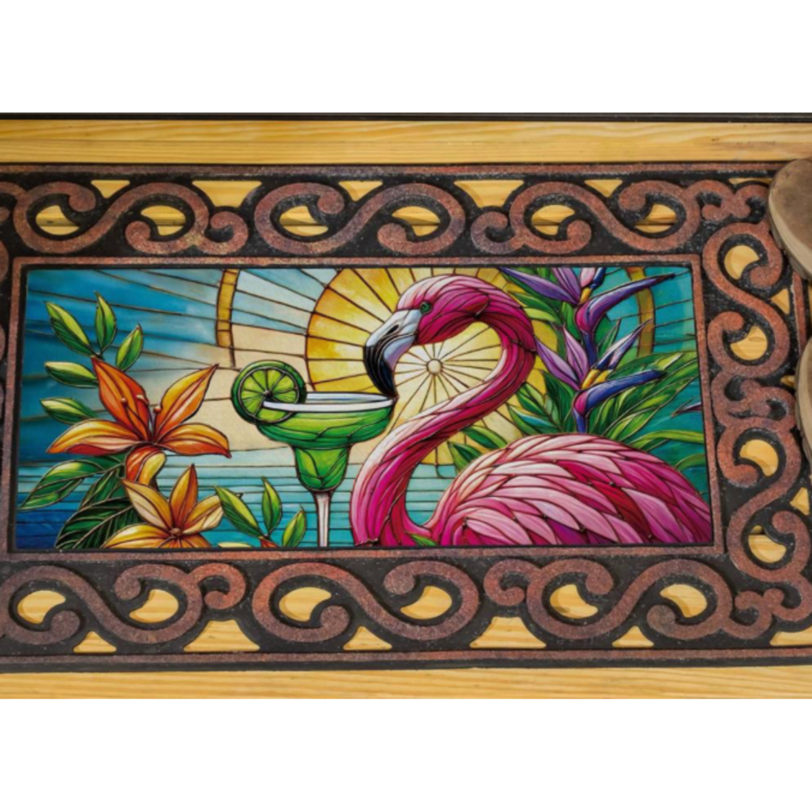 Stained Glass Summer Flamingo Sassafras Switch Mat
