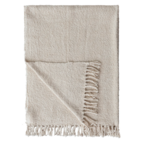 Creative Co-op Woven Cotton Chenille Throw with Fringe, Natural
