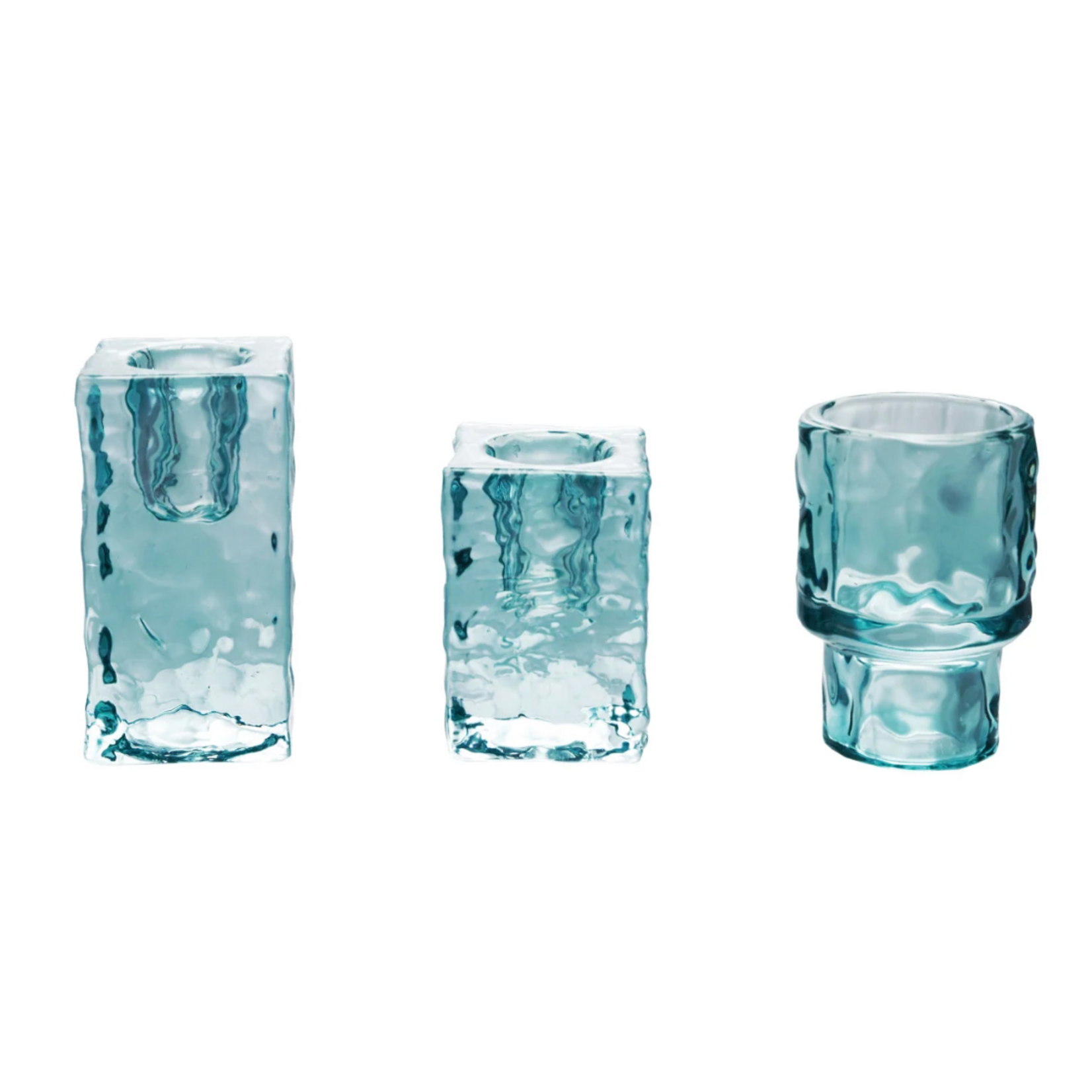 Creative Co-op Hammered Glass Taper Holders