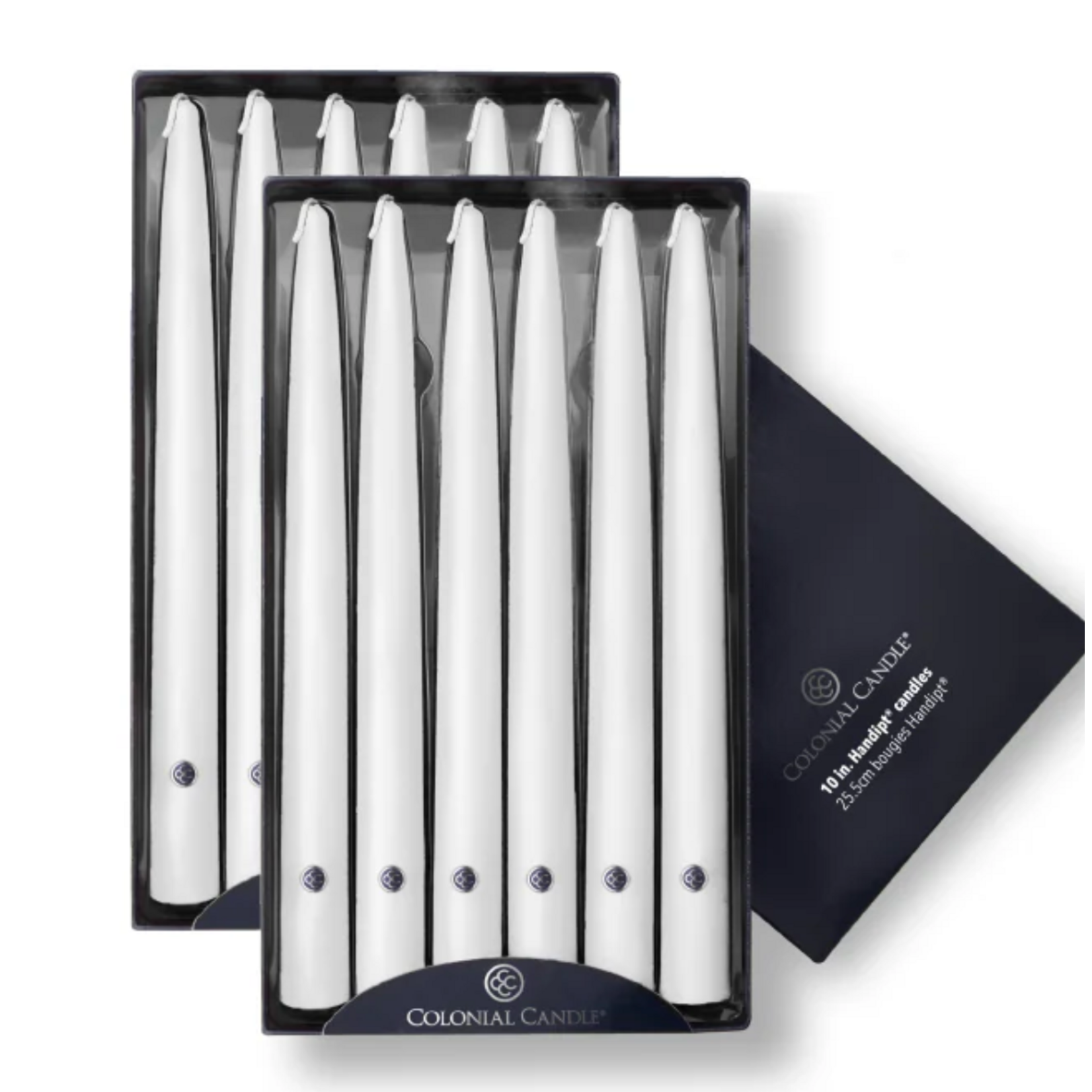 Colonial Candle 10" Handdipt White Tapered Candle