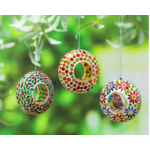 Bird Feeder, Mosaic Glass Fly Through Rainbow Portal, 6" 3 3 3