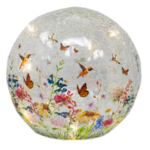 Hummingbird LED Crackle Glass Globe