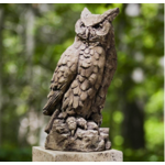Campania Large Horned Owl Cast Stone Statue
