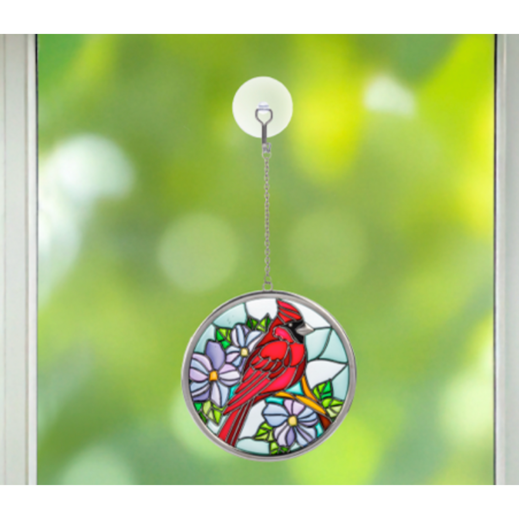 Ganz Cardinal Stained Glass Suncatcher