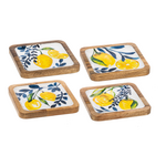 Ganz Square Lemon with Blue Floral Tidbit Tray (Choice of 4 Patterns)