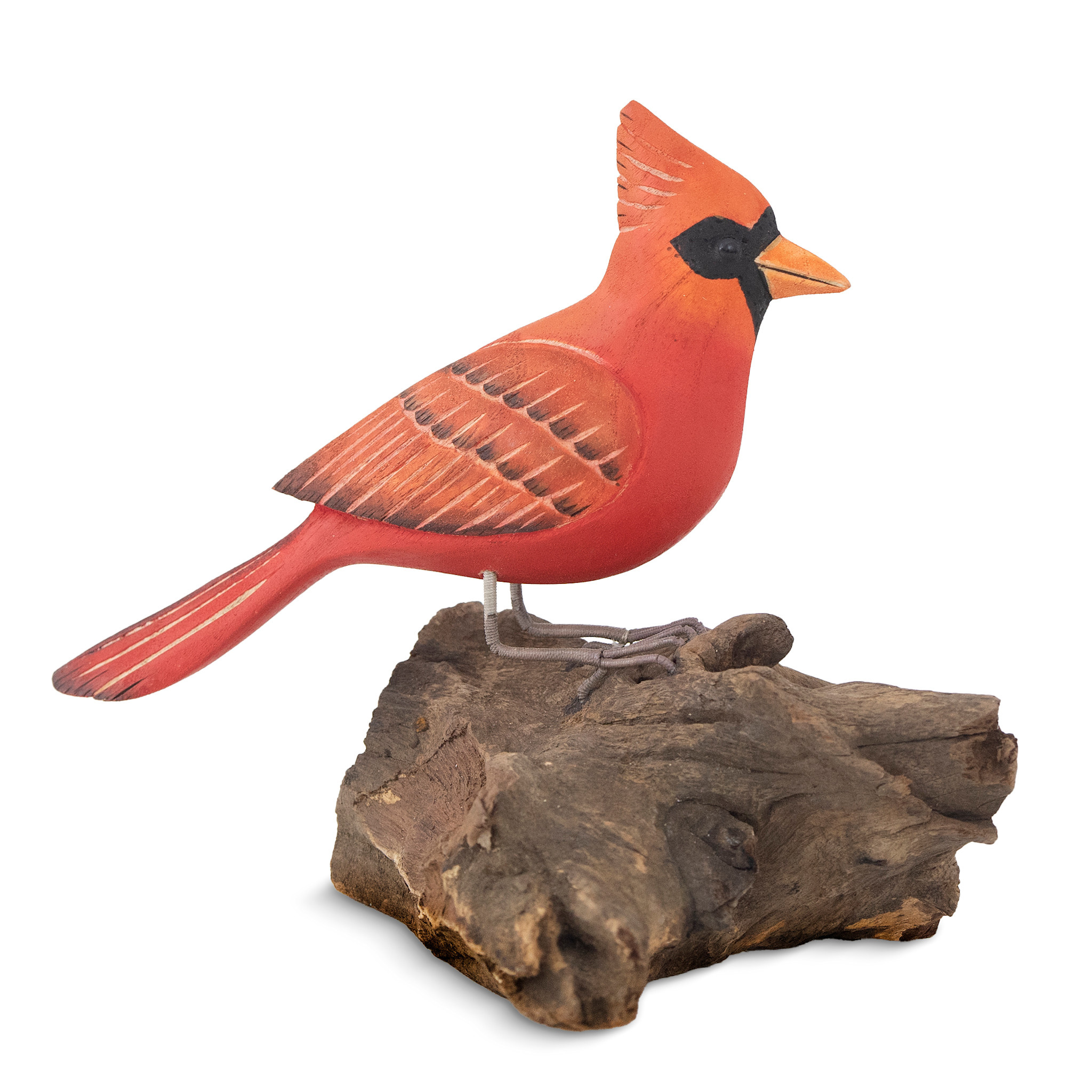 Cardinal Decoy on Wood - Garden Specialties