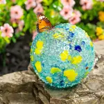 Art Glass Bee and Butterfly Ball, Aqua
