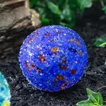 Art Glass Bee and Butterfly Ball, Dark Blue