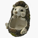 Hedgehog Planter Wood Tone