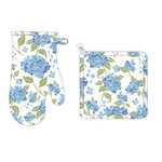 Hydrangea Oven Mitt & Pot Holder Set