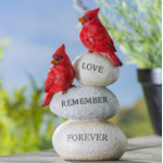 Memorial Love Remember Forever Cardinal Resin Statue