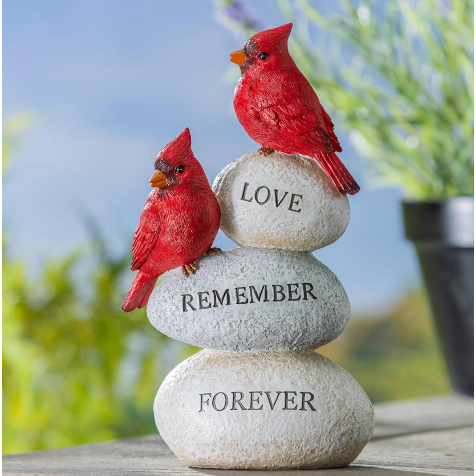 Memorial Love Remember Forever Cardinal Resin Statue